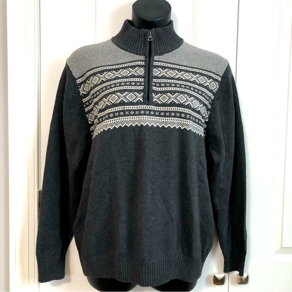 Weatherproof | Original “Vintage” Grey Pattern Pull-Over Sweater | Size L